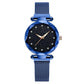 Relógio feminino preto, azul, roxo, dourado + pulseira grátis